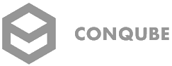 Conqube company logo in grayscale