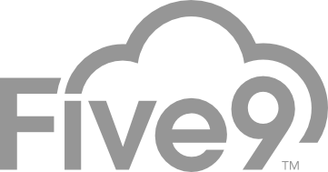 Five9 company logo in grayscale
